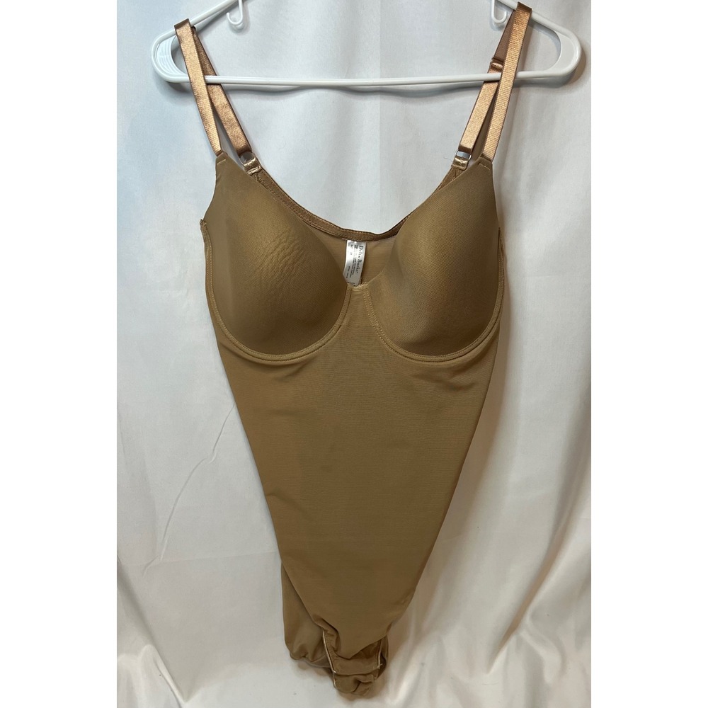 Delta Burke Shapewear Bodysuit Nude Tan Underwire Adjustable Straps Womens 2X